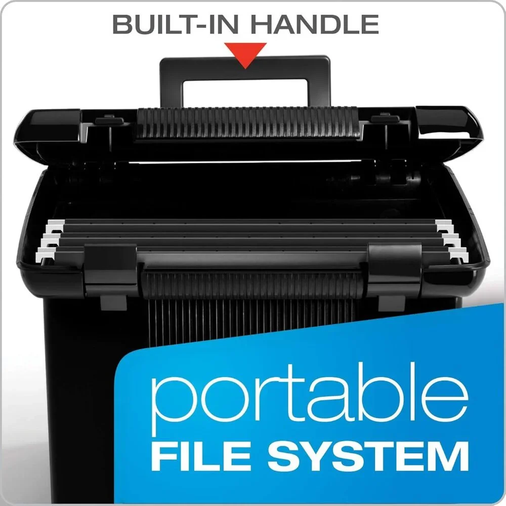 Portable File Box with File Rails, Simple Document Storage, File Bin for Home an - Picture 3 of 7